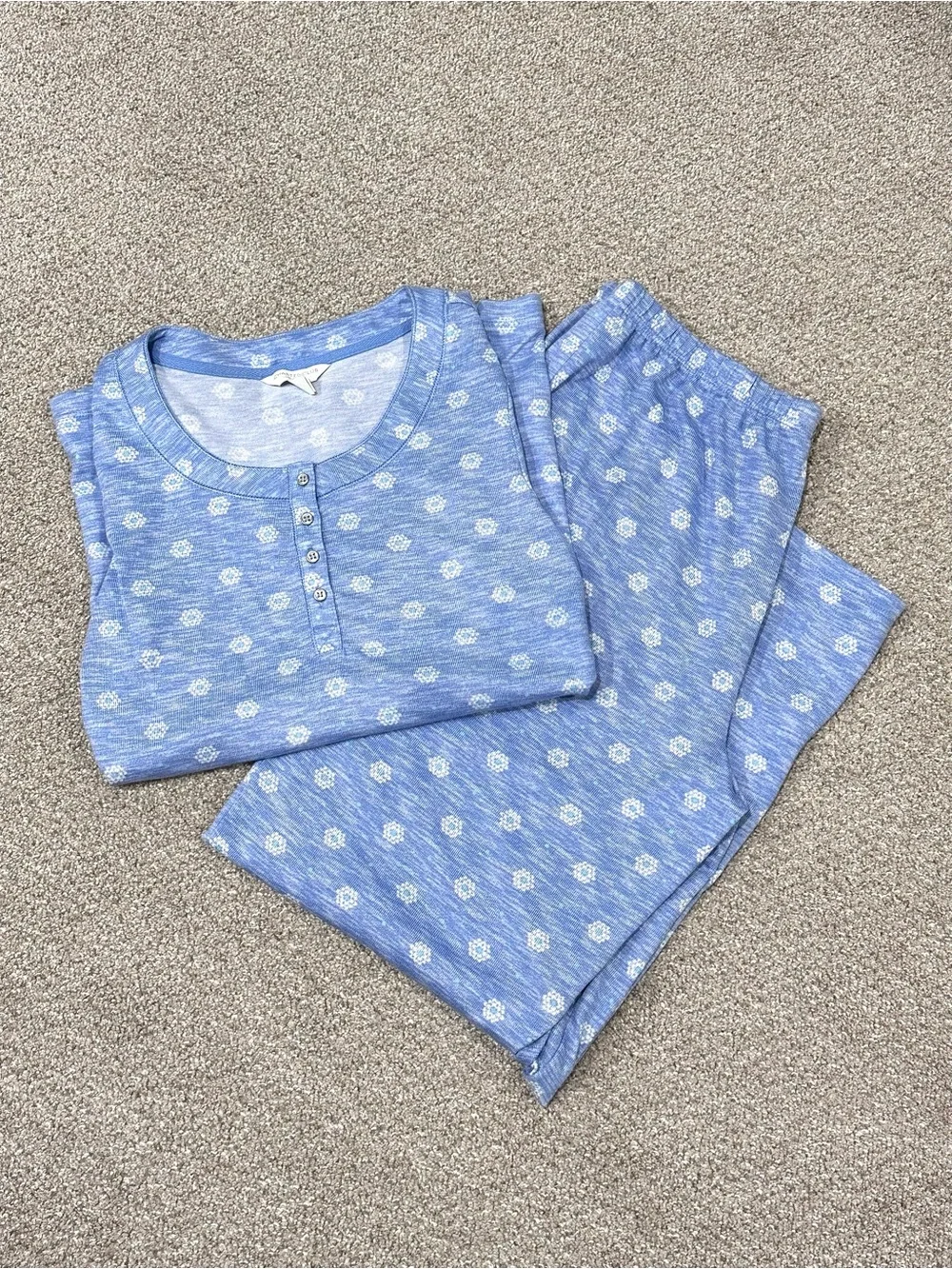NWOT Charter Club Intimates Blue Floral Pajama Set